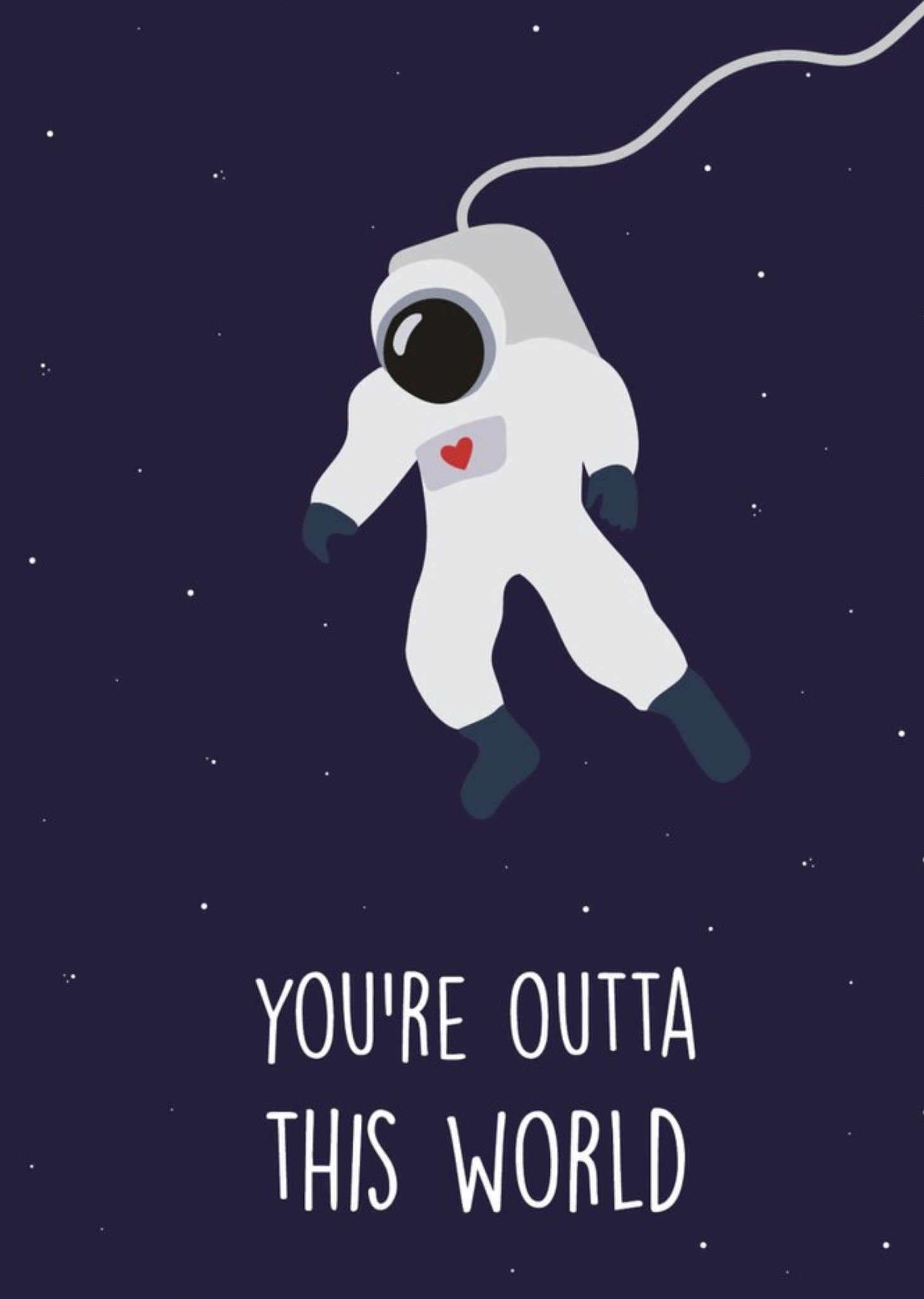 Rumble Cards You Are Outta This World Space Astronaut Valentines Day Card