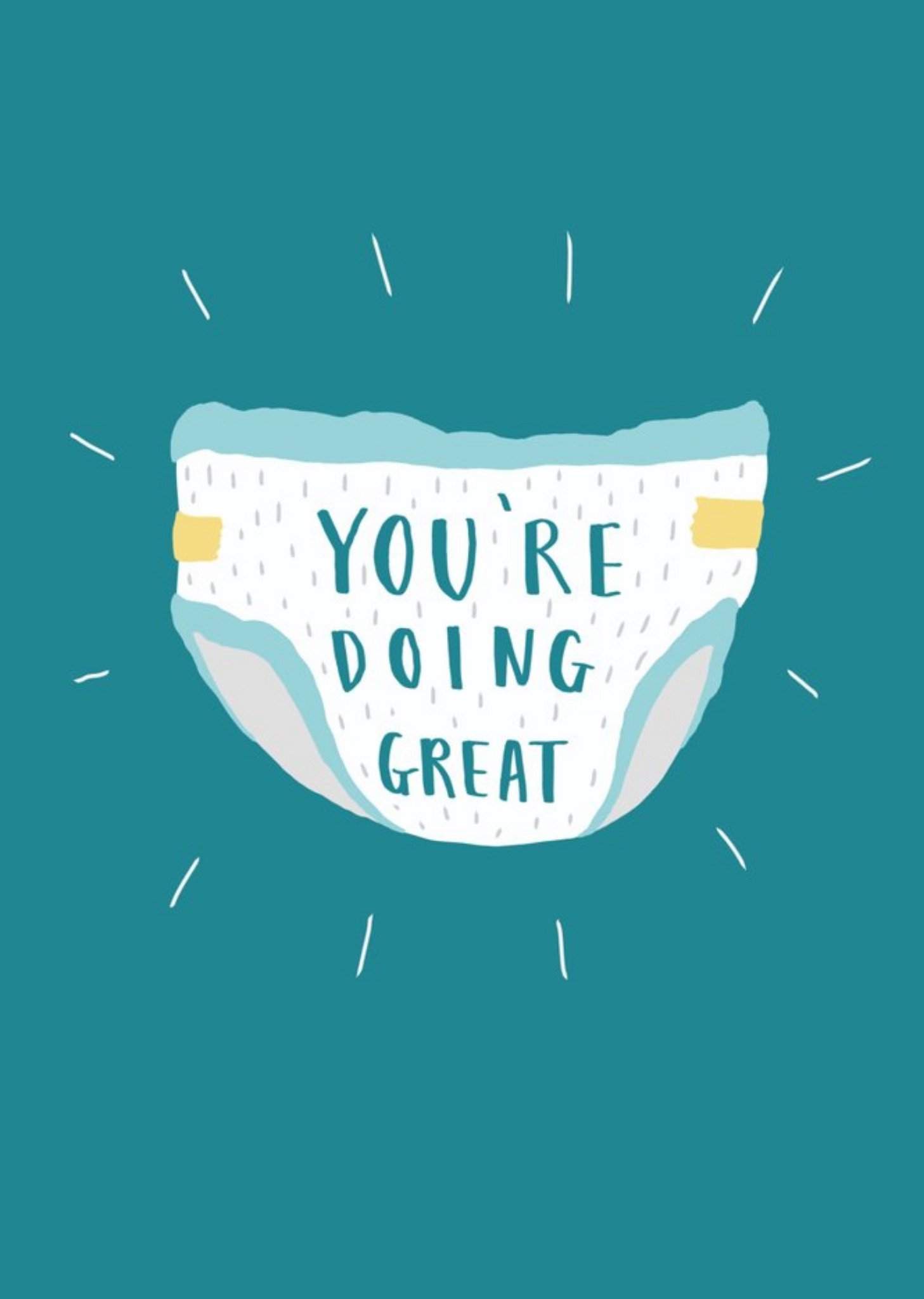 Moonpig You're Doing Great Nappy Baby Card, Large