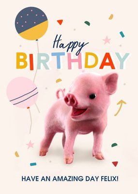 Moonpigs Cute Pig Birthday Card