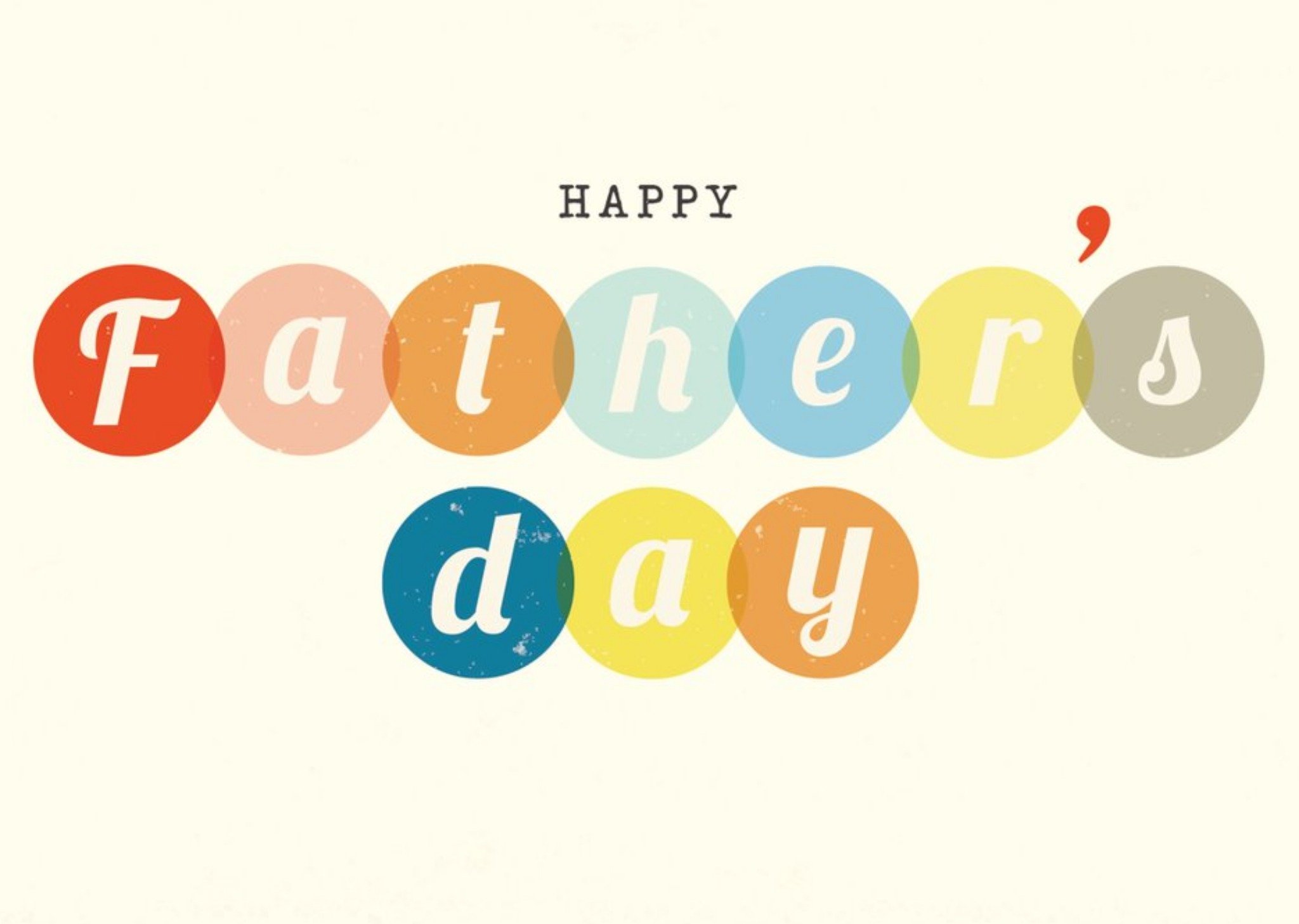 Colourful Vintage Lettering Father's Day Card Ecard