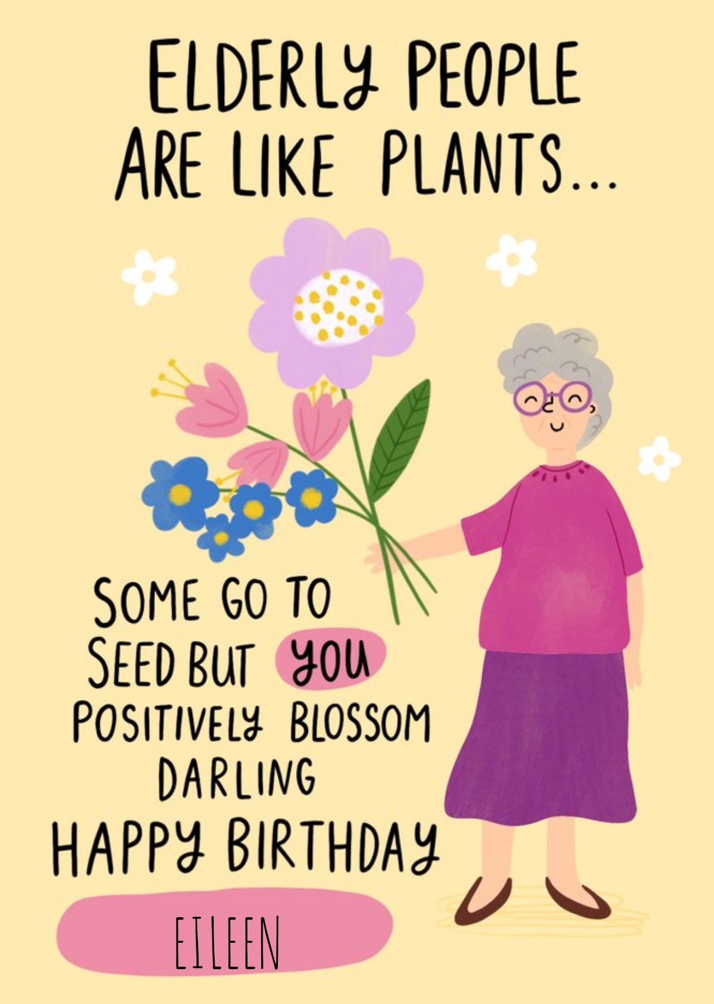 You Positively Bloom Darling Personalised Card Ecard