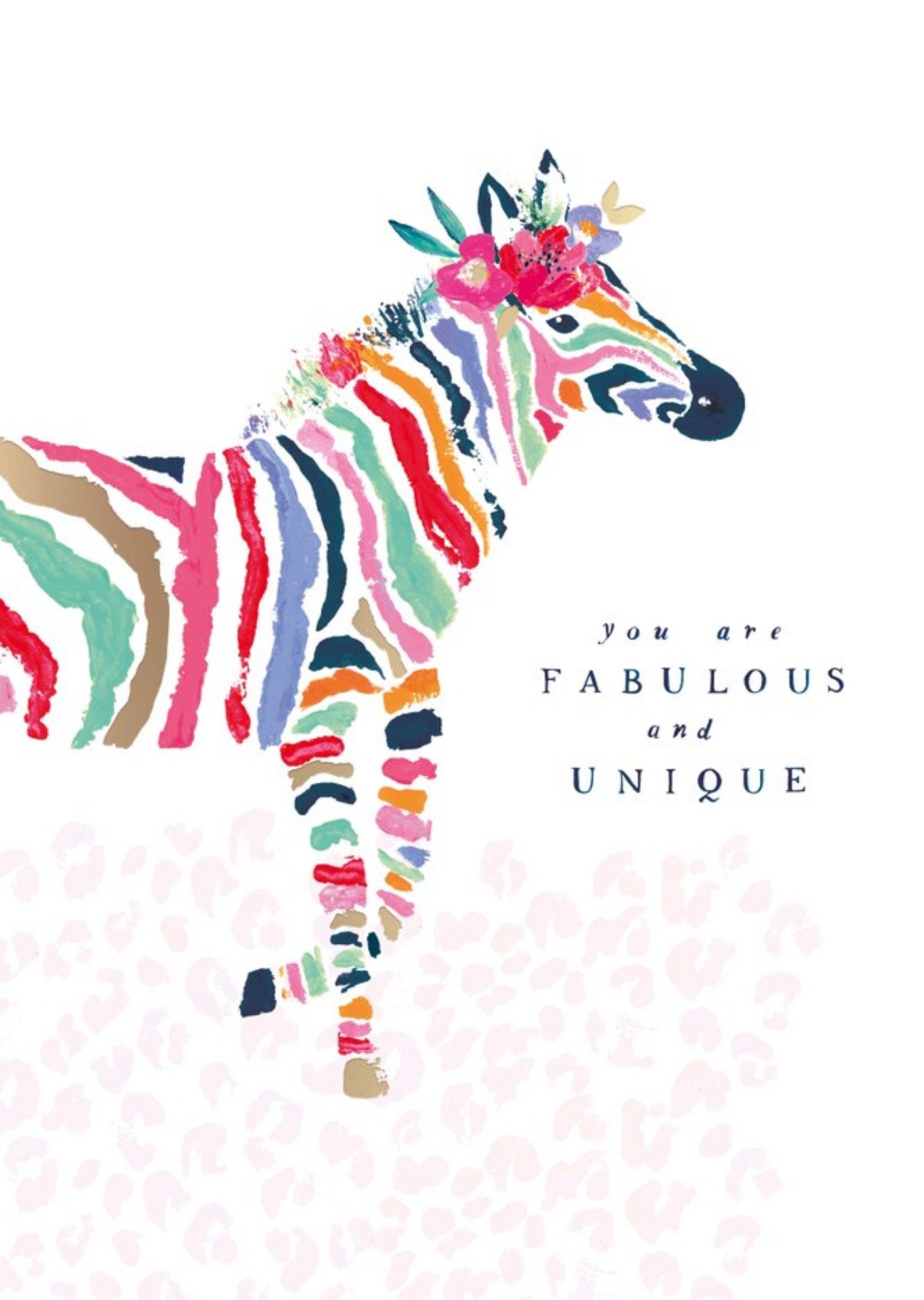 Moonpig You Are Fabulous And Unique Colourful Zebra Card, Large