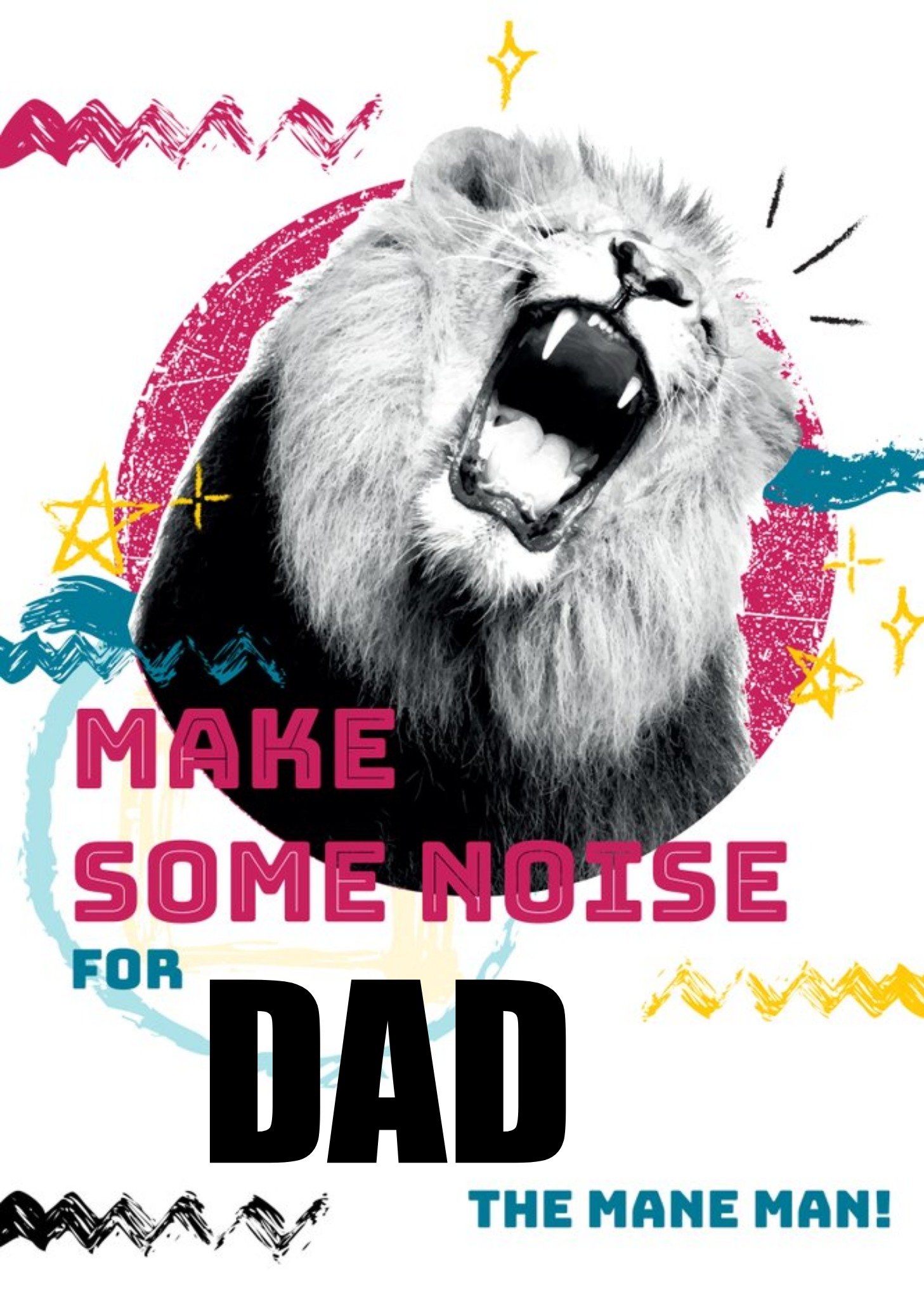 Moonpig Animal Planet Make Some Noise For Dad Lion Father's Day Card, Large