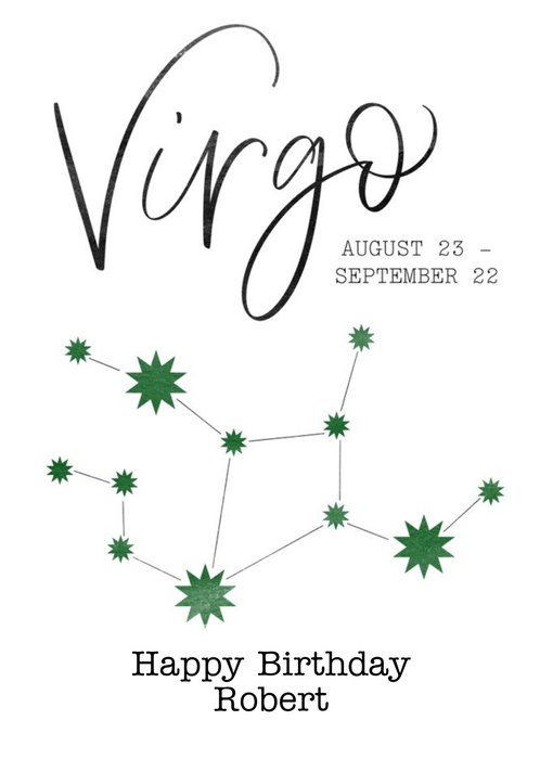 Virgo Zodiac Sign Birthday Card