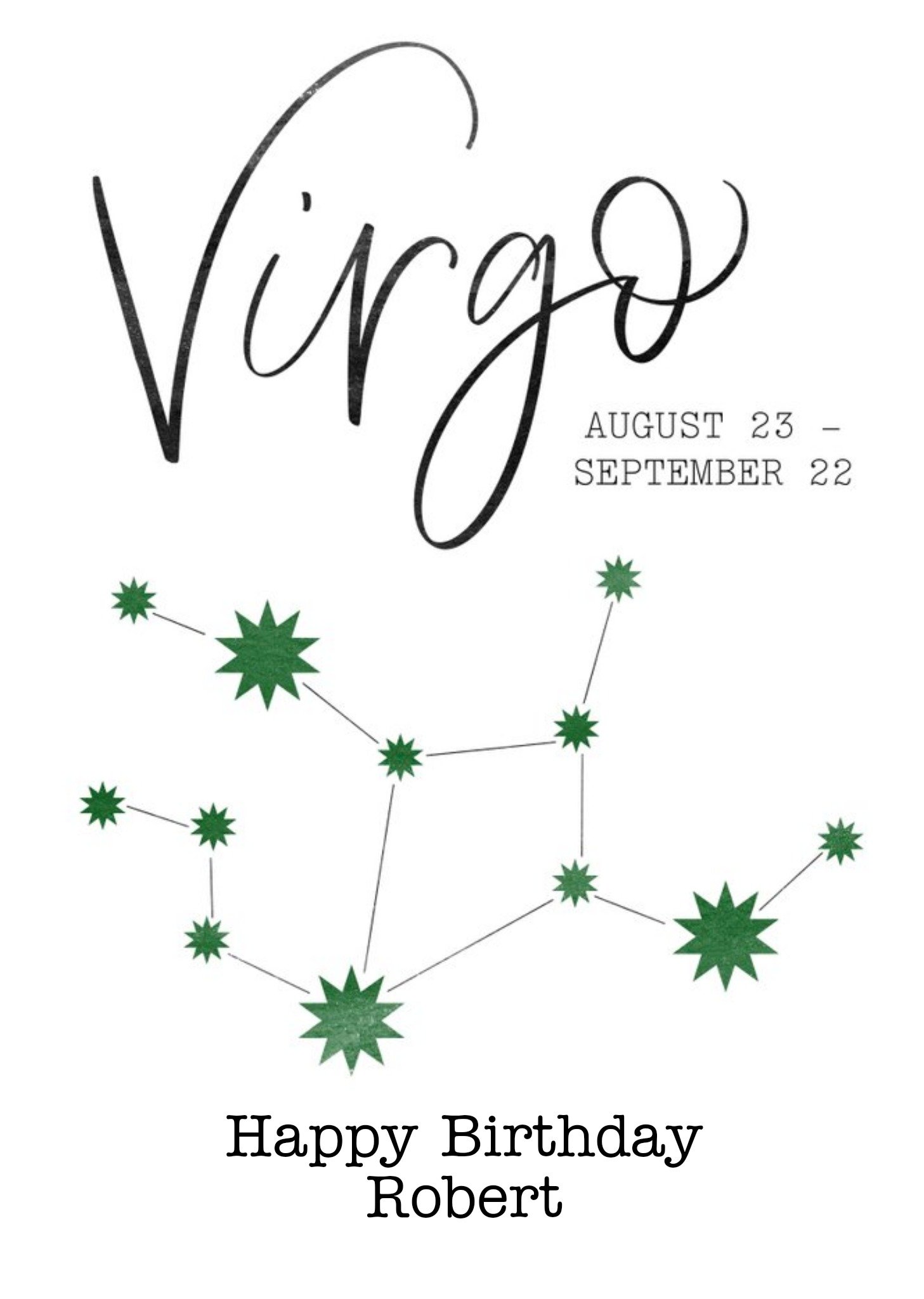 Moonpig Virgo Zodiac Sign Birthday Card, Large