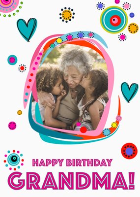 Aboriginal Art Grandma Photo Upload Birthday Card
