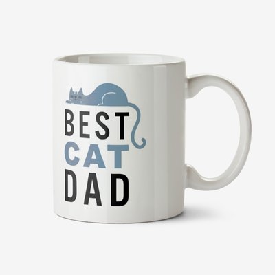 Typographic Cute Best Cat Dad Personalised Mug