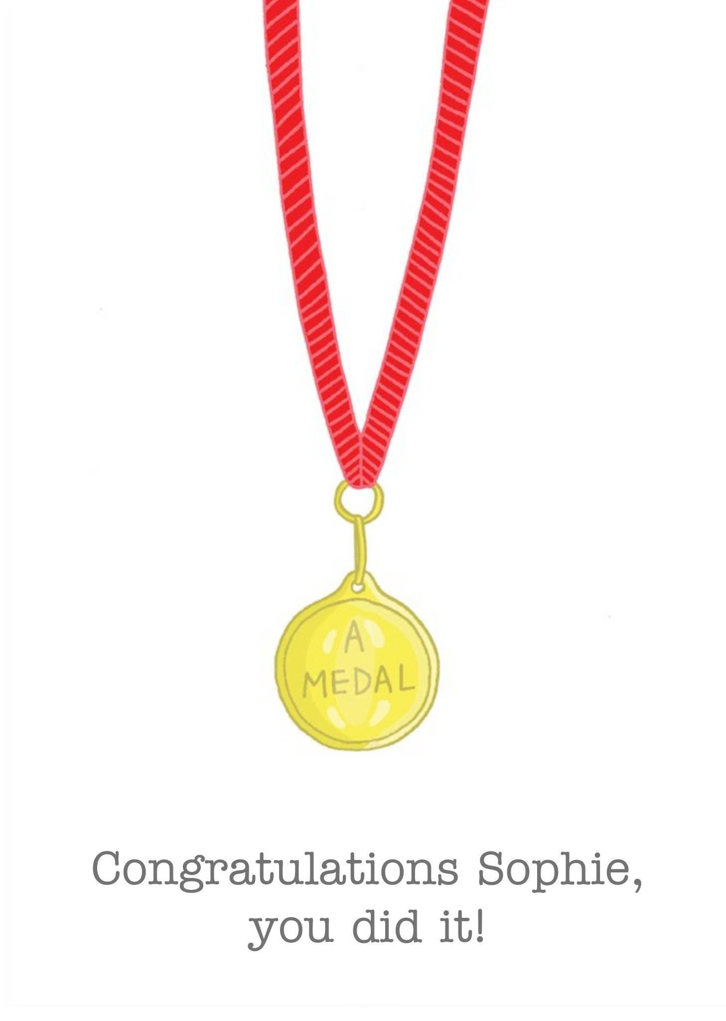 Customisable Medal Funny Congratulations Card