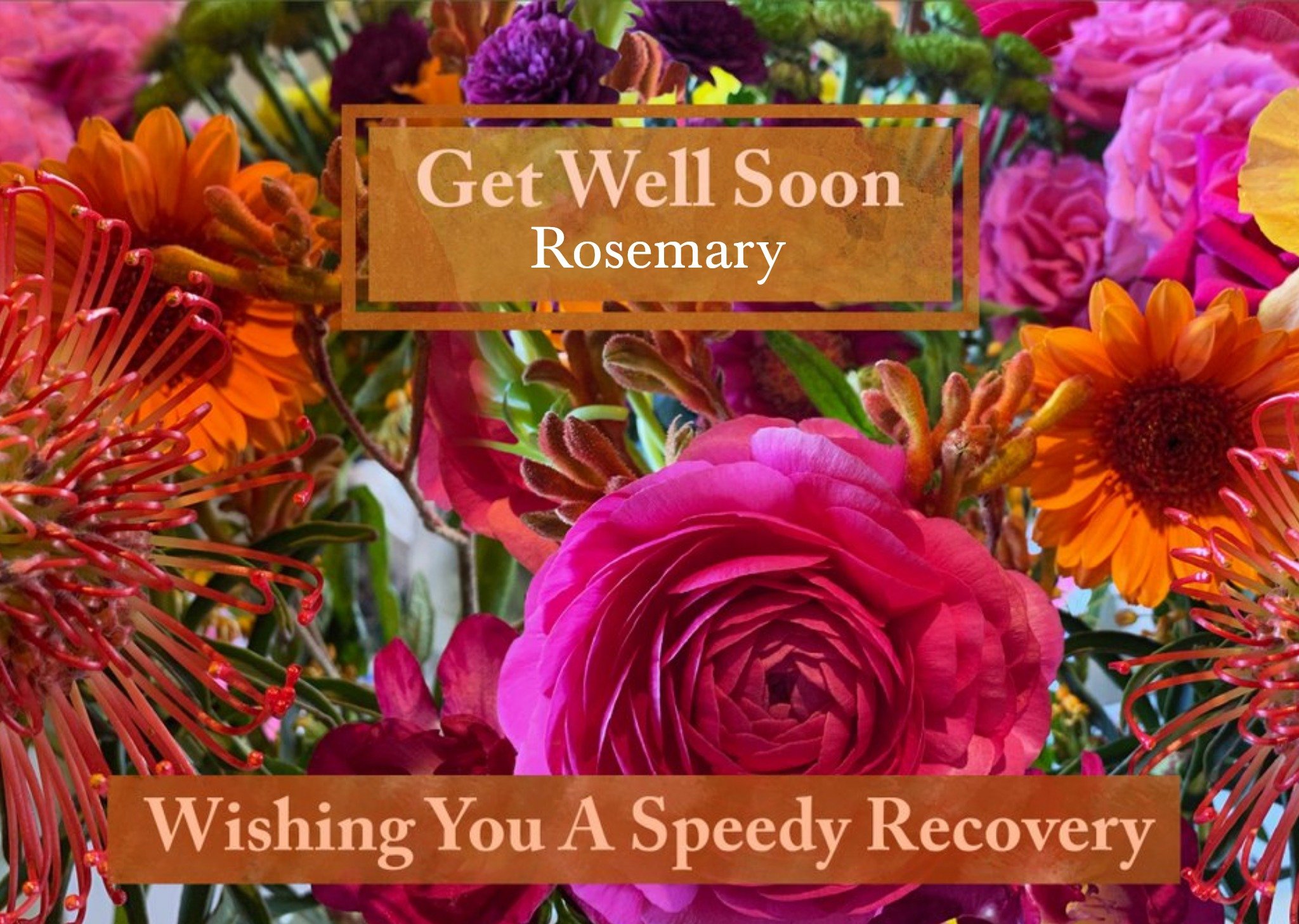 Alex Sharp Floral Photographic Wishing You A Speedy Recovery Get Well Card Ecard