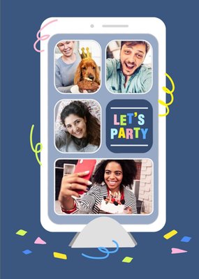 Topical Isolation Facetime Let's Party Photo Upload Birthday Card