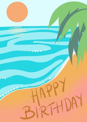 Beach Scene Birthday Card