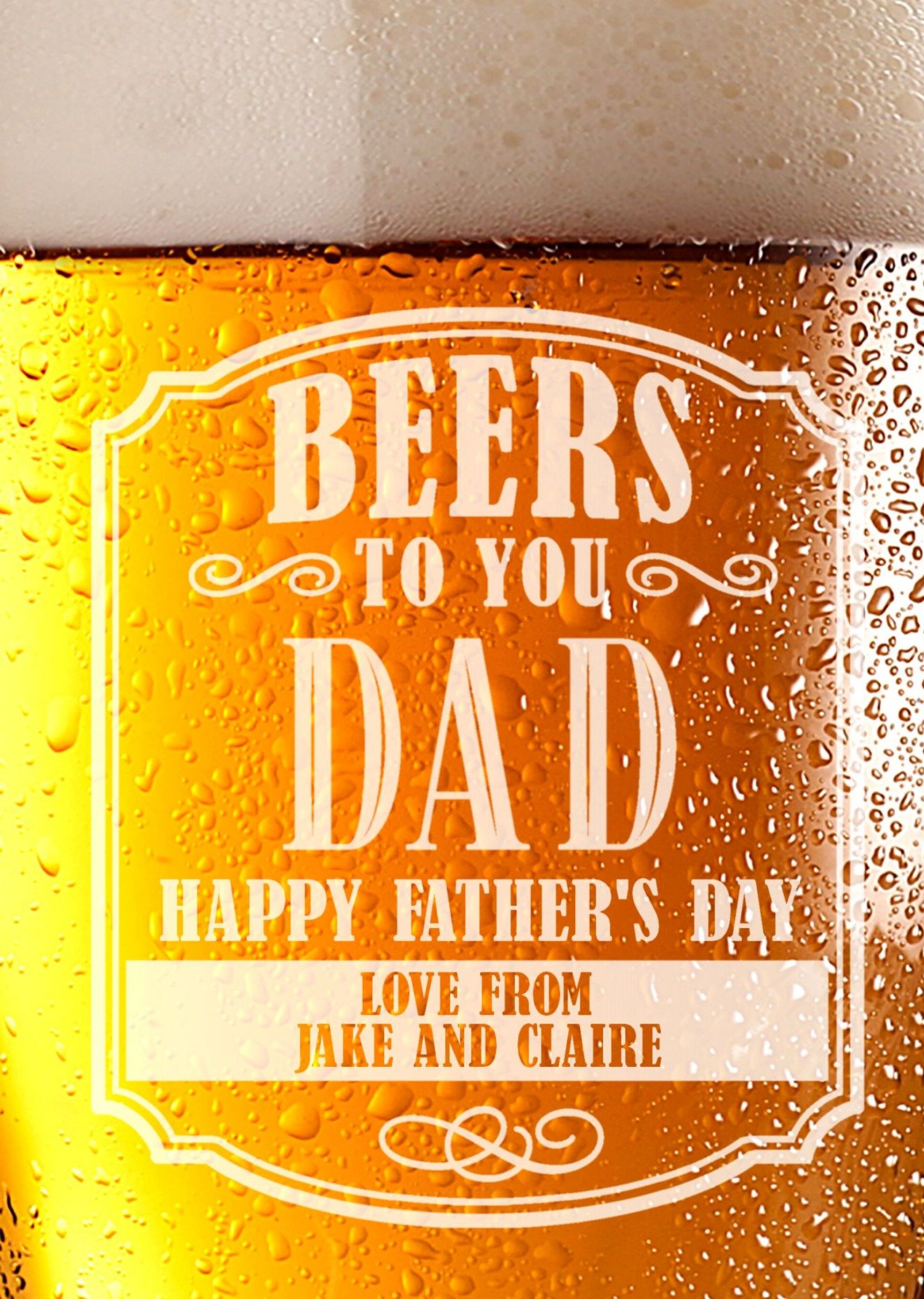 Beers To You Dad Personalised Happy Father's Day Card