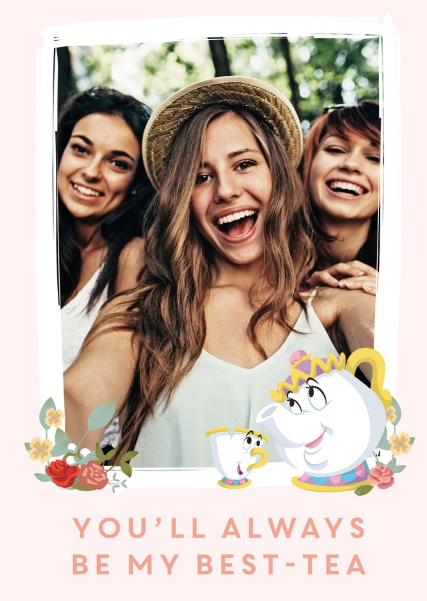 Other Birthday Card - Female Friend - Disney - Beauty And The Beast - Best Friend - Photo Upload, La