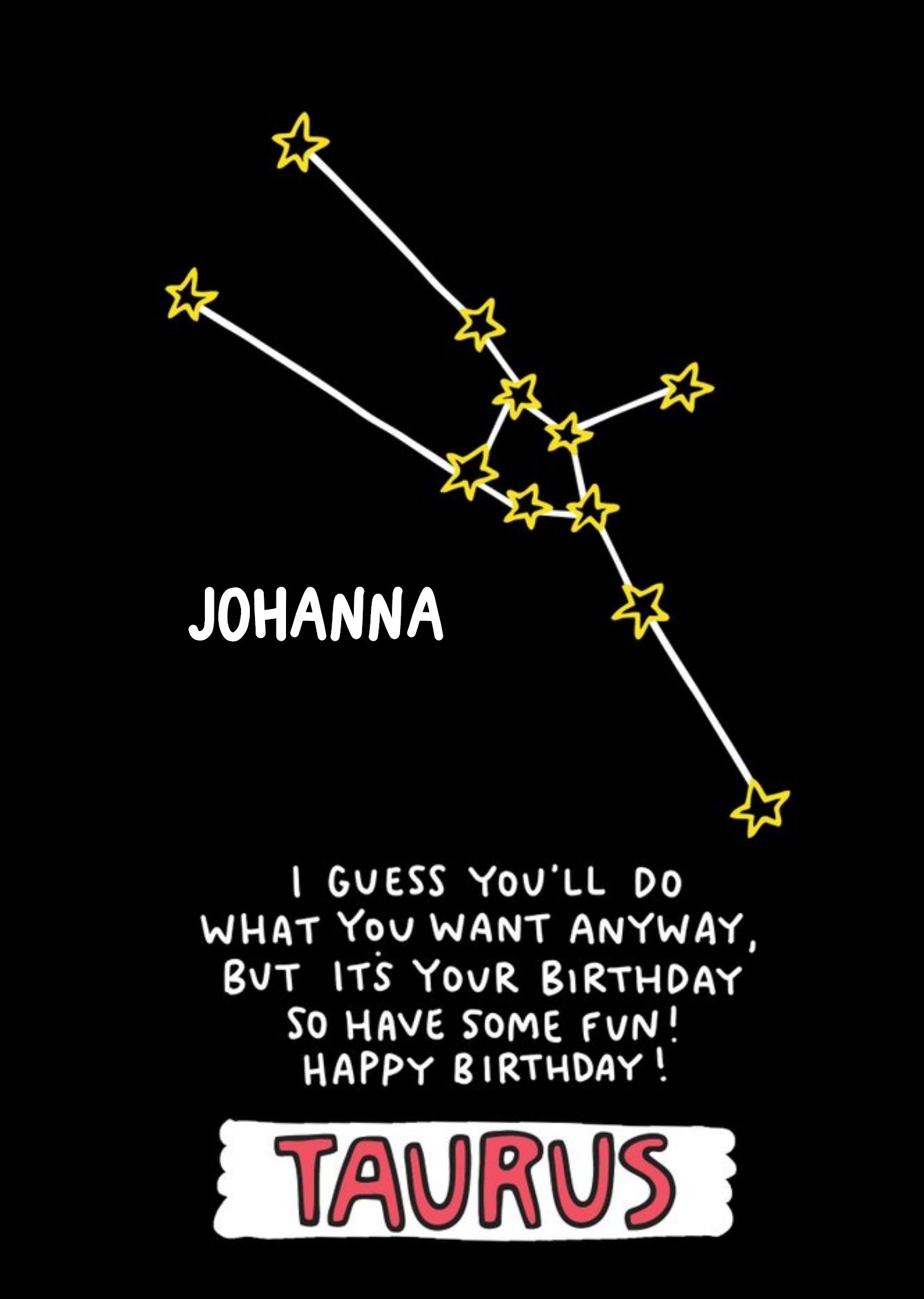 Other Angela Chick Taurus Zodiac Constellation Birthday Card Ecard