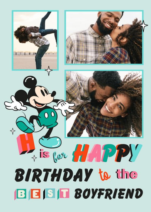 Disney Mickey Mouse Best Boyfriend Photo Upload Birthday Card