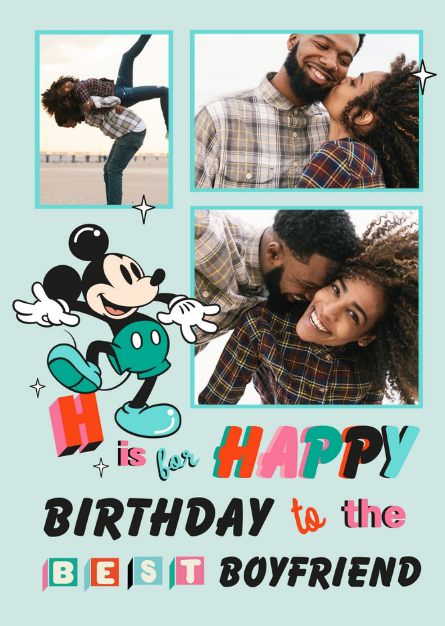 Disney Mickey Mouse Best Boyfriend Photo Upload Birthday Card, Large