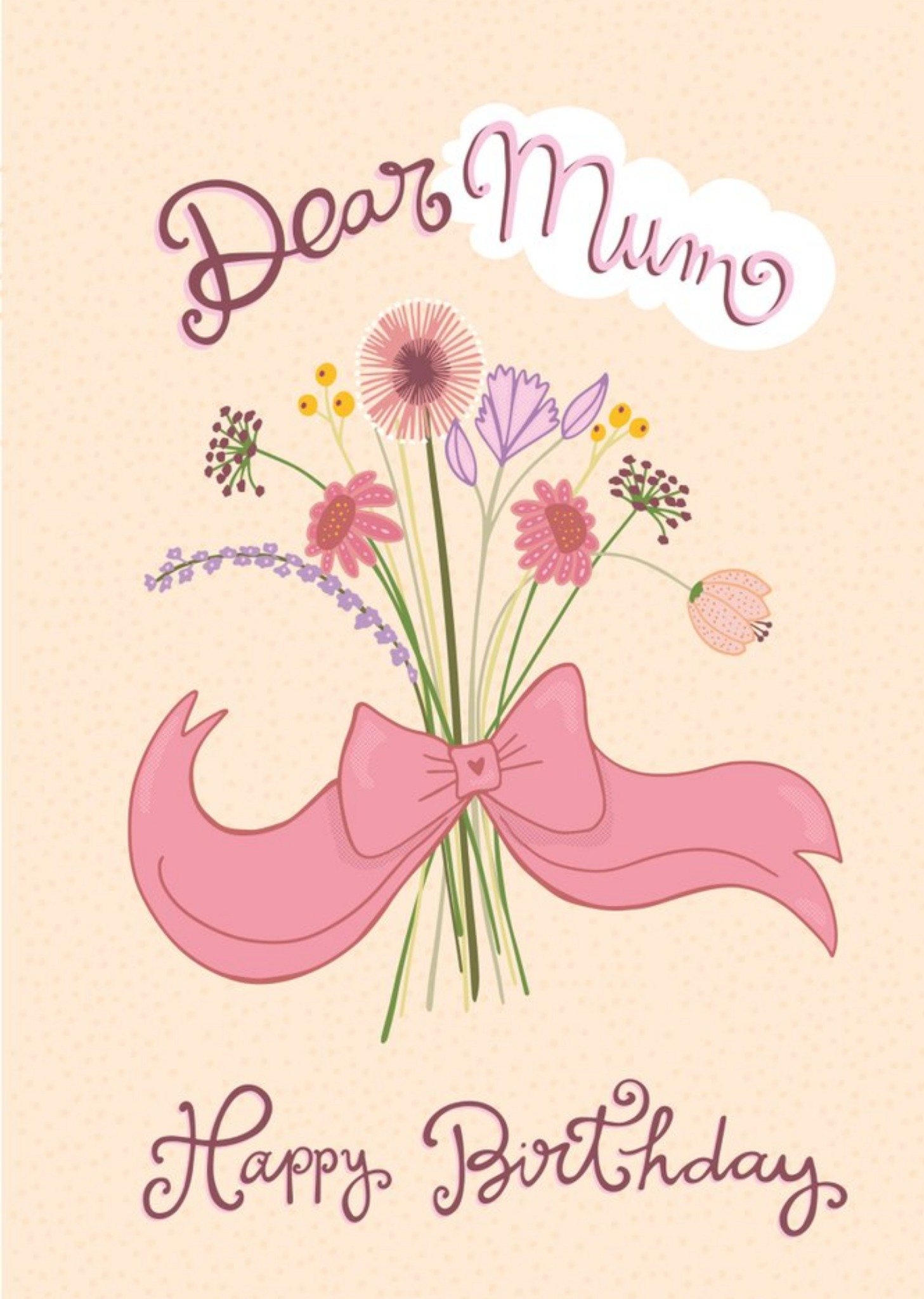 Funny Side Up Illustrated Floral Colourful Mum Birthday Card Ecard