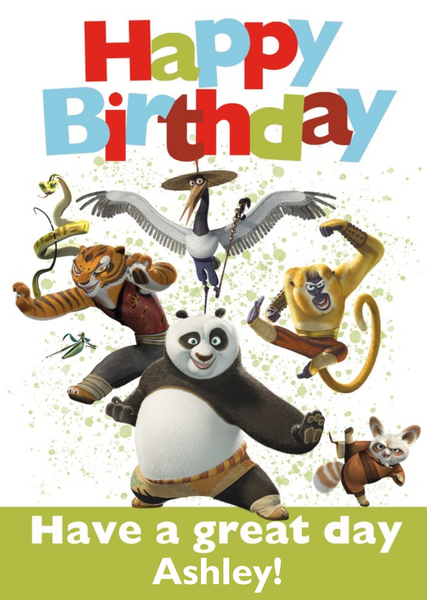 Moonpig Kung Fu Panda Characters Birthday Card, Large