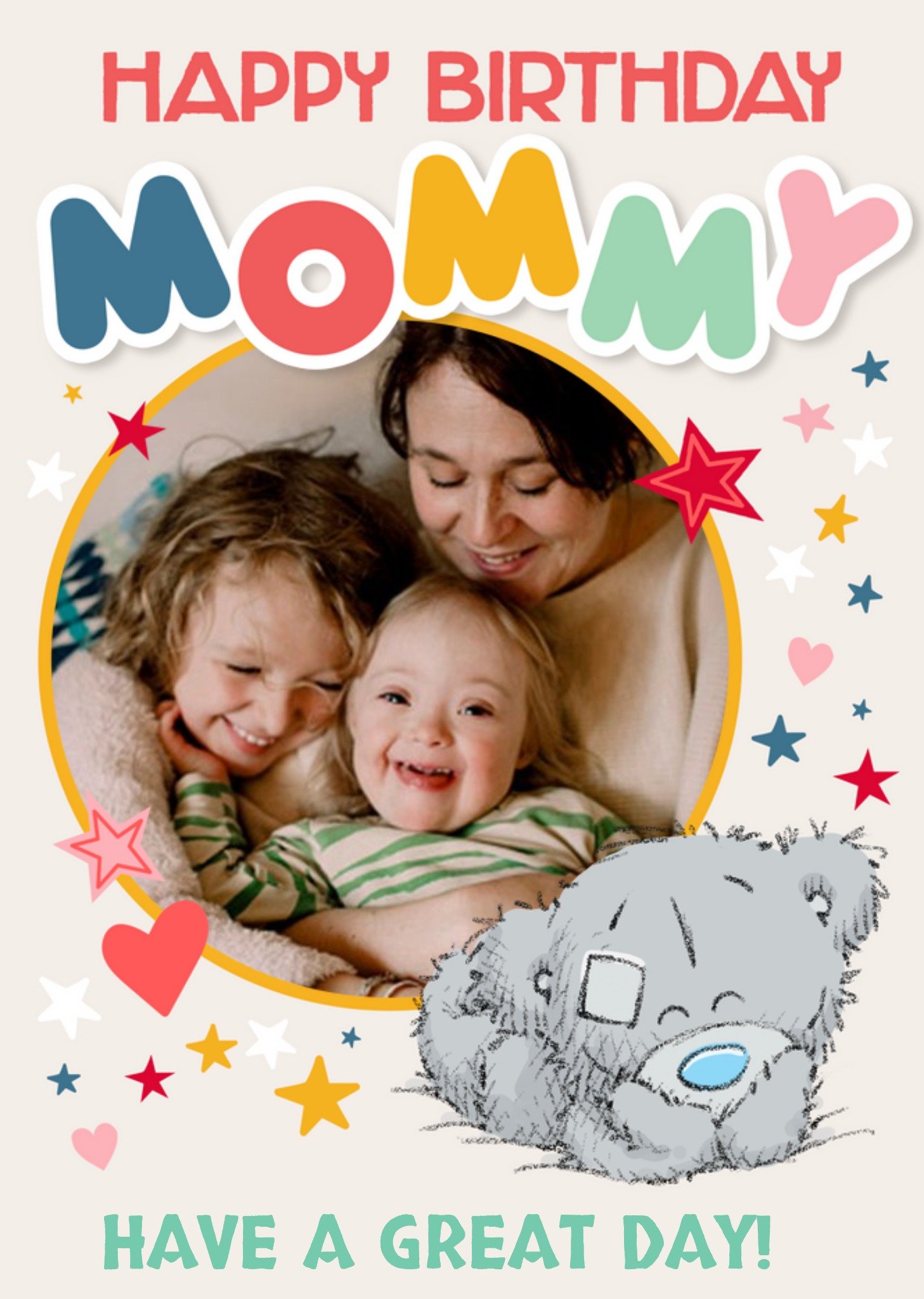Me To You Tatty Teddy Mommy Birthday Photo Upload Card, Large