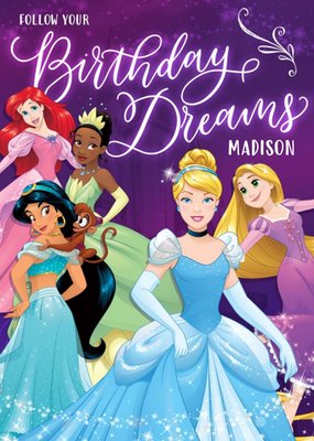 Disney Princess Follow Your Birthday Dreams Card