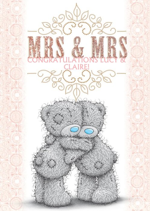 Tatty Teddy Mr & Mrs Personalised Wedding Day Card