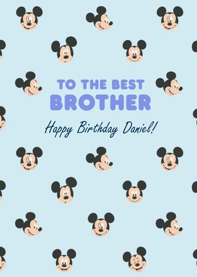 Disney Luxe Happy Birthday To A Special Brother Mickey Mouse Pattern Card
