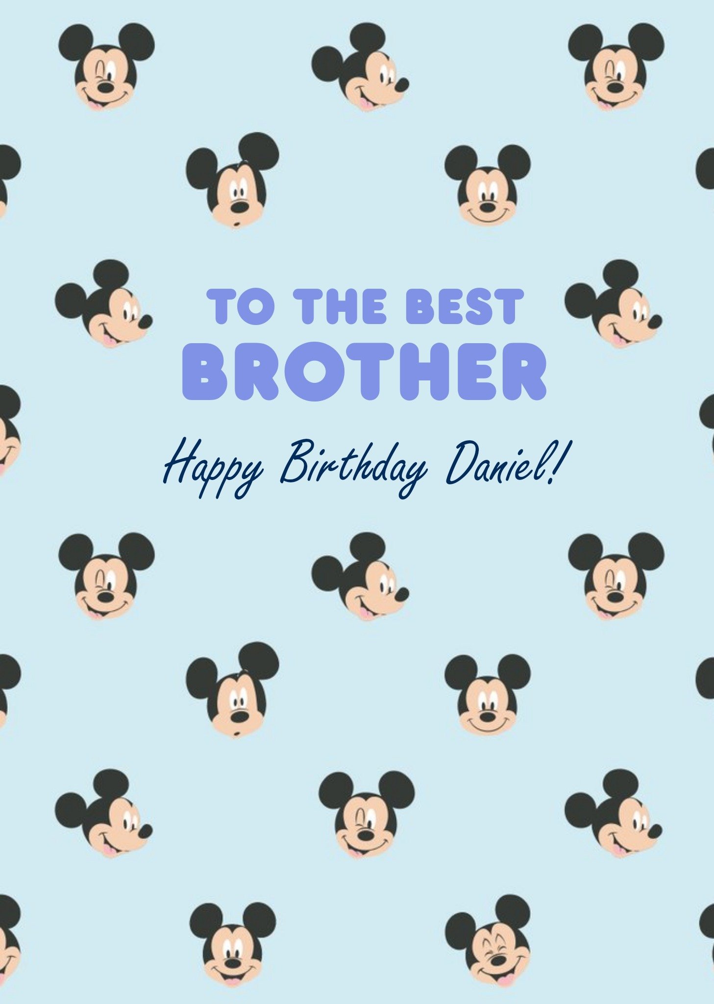 Disney Luxe Happy Birthday To A Special Brother Mickey Mouse Pattern Card Ecard