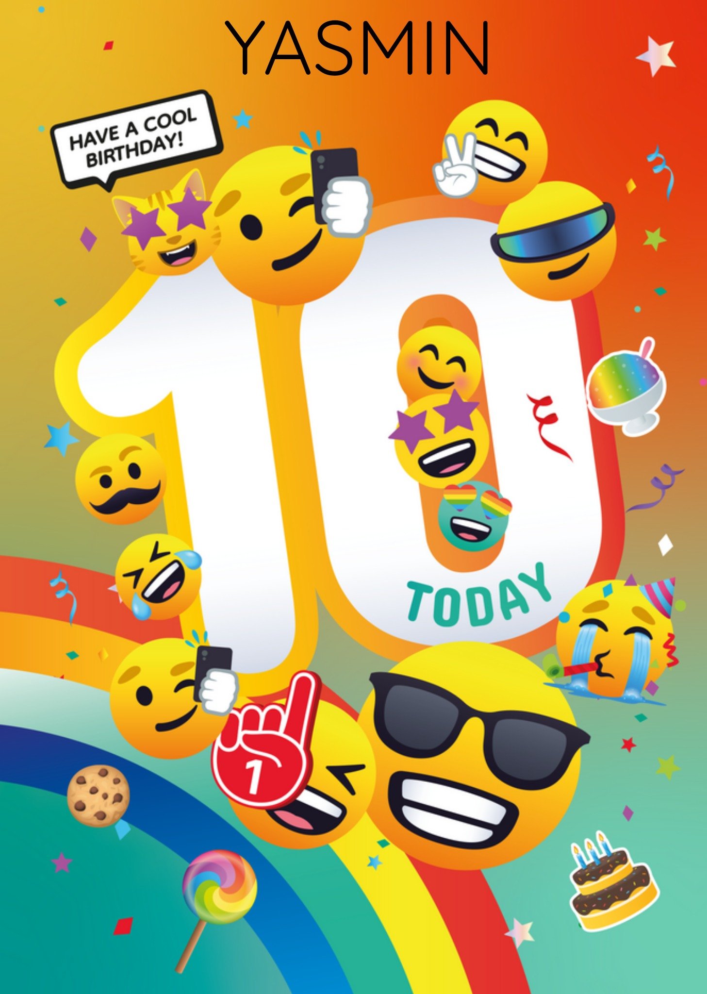 Moonpig Emoji 10 Today Birthday Card Ecard