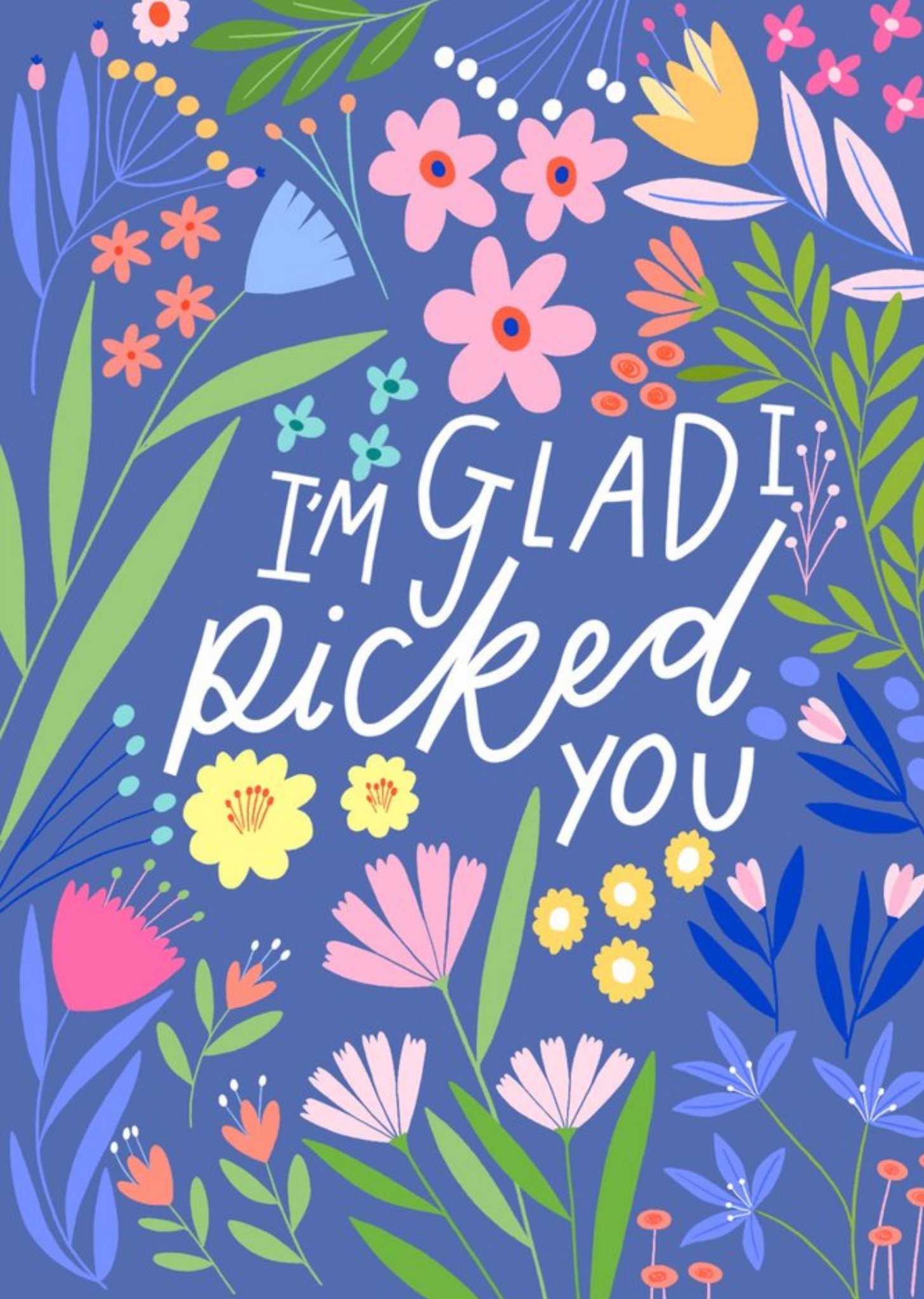 Rumble Cards I'm Glad I Picked You Floral Card, Large