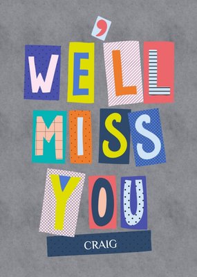 Word Up Personalised Well Miss You Card