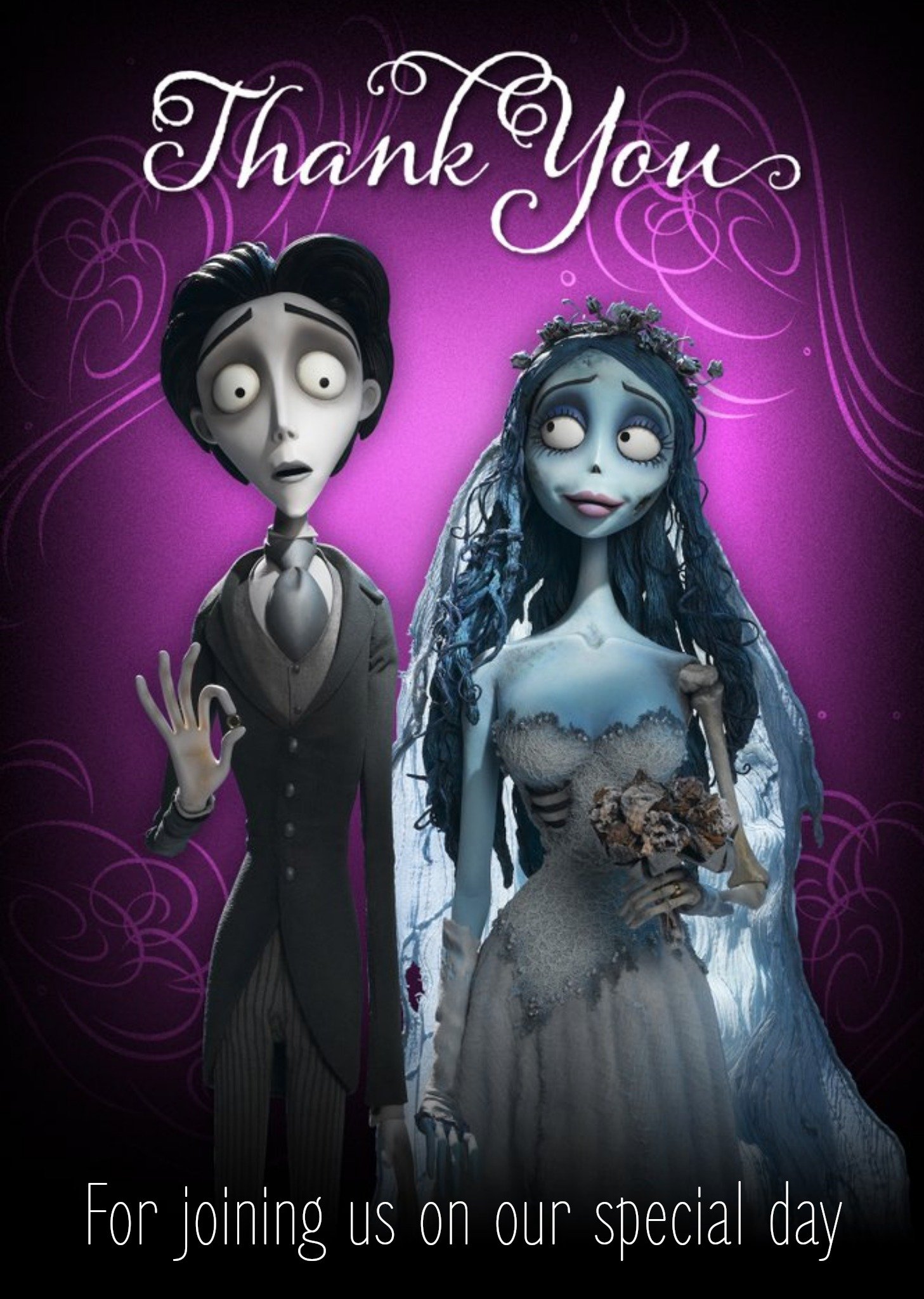 Other Corpse Bride Thank You For Joining Us On Our Special Day Wedding Card, Large