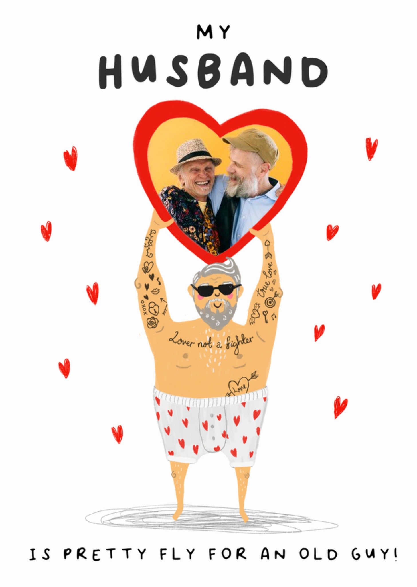 Moonpig Funny Pretty Fly For An Old Guy Photo Upload Husband Valentine's Day Card Ecard