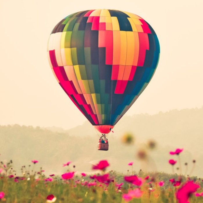Photographic Hot Air Balloon Just a Note Card