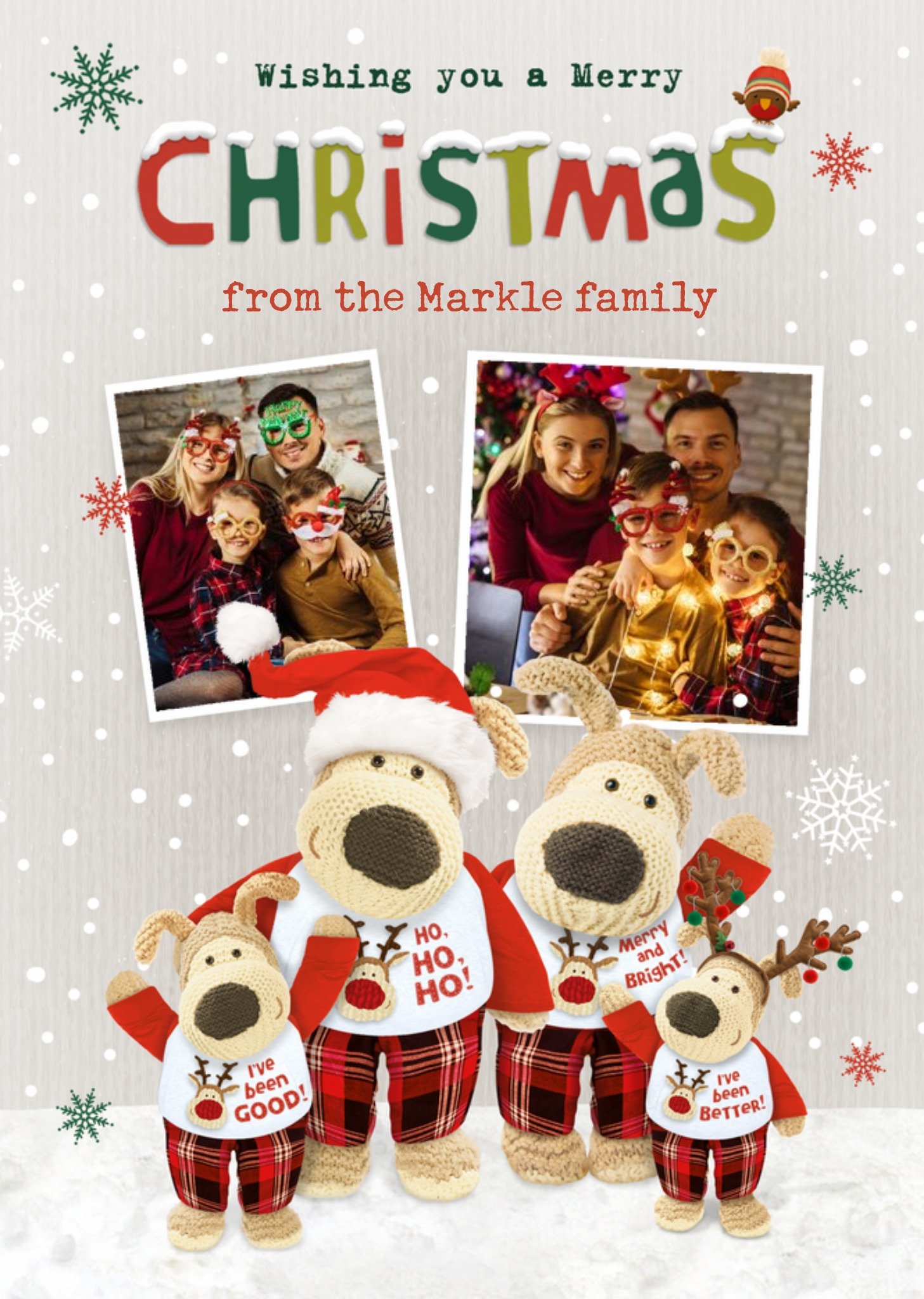 Boofle Family Photo Upload Christmas Card Ecard