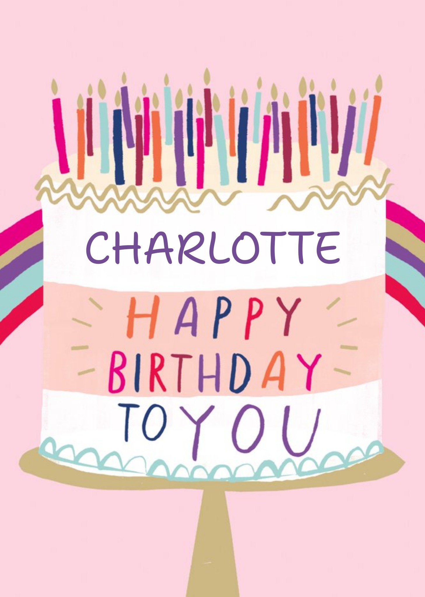 Illustration Of A Colourful Birthday Cake Birthday Card Ecard