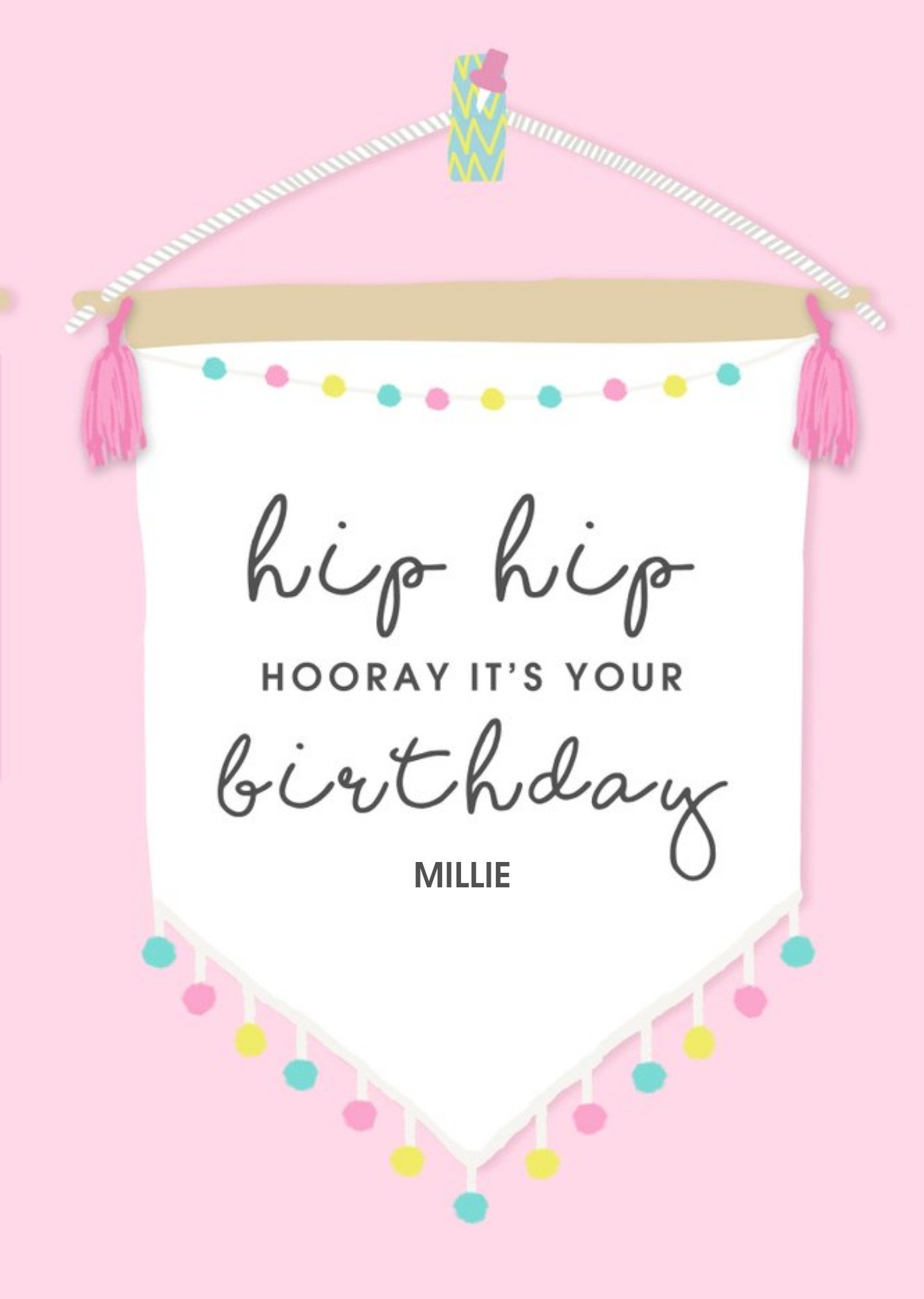 Moonpig Birthday Card - Hip Hip Hooray, Large