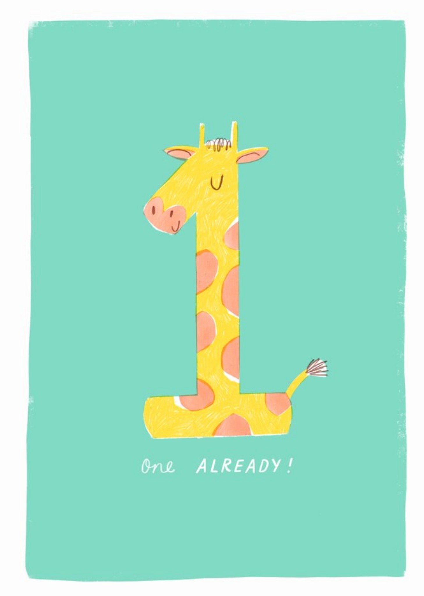 Jess Rose Illustration Cute Giraffe One Already First Birthday Card Ecard