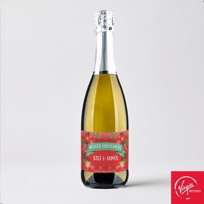Personalised Merry Christmas Prosecco 75cl