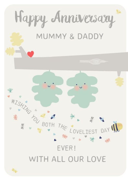 Little Acorns Wishing You Both The Lovliest Day Anniversary Card