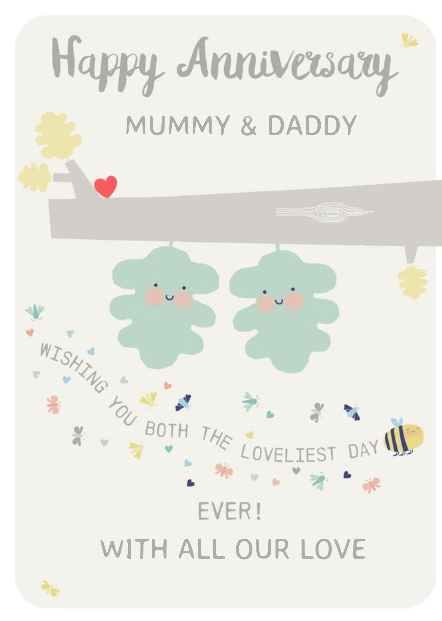 Moonpig Little Acorns Wishing You Both The Lovliest Day Anniversary Card, Large