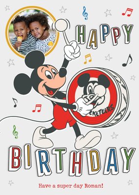 Disney 100 Mickey The Mouse Photo Upload Birthday Card