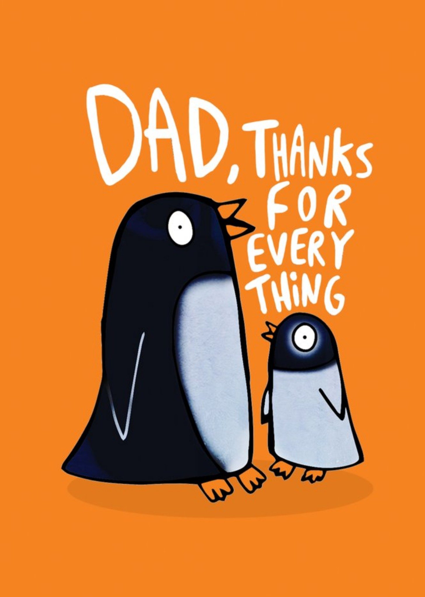 Moonpig Illustrated Penguins Dad Thanks For Everything, Large Card