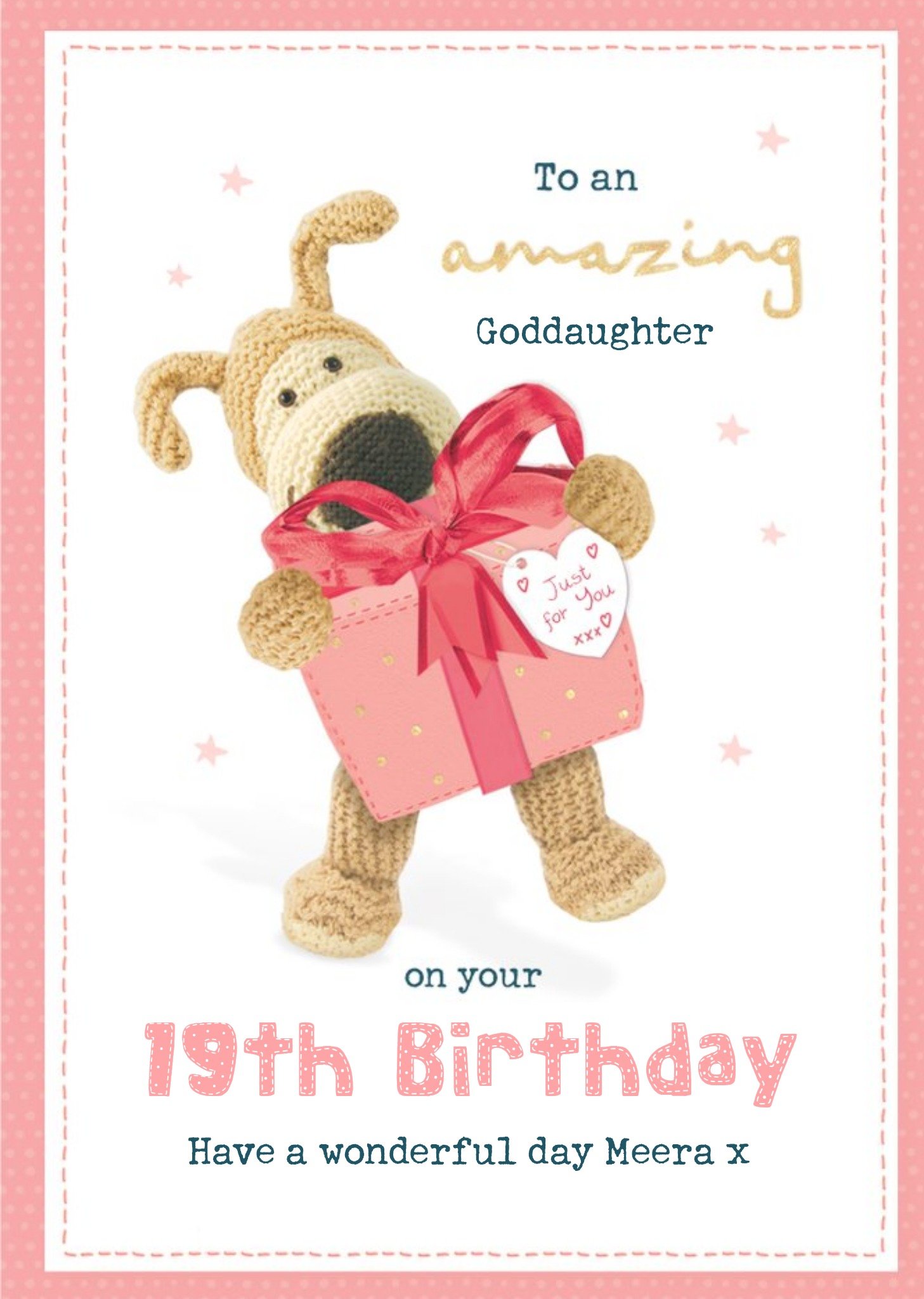 Boofle Amazing Goddaughter 19th Birthday Card, Large