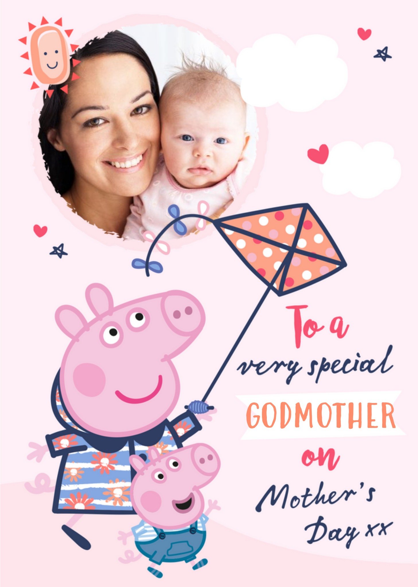 Peppa Pig To A Special Godmother Mother's Day Photo Card, Large