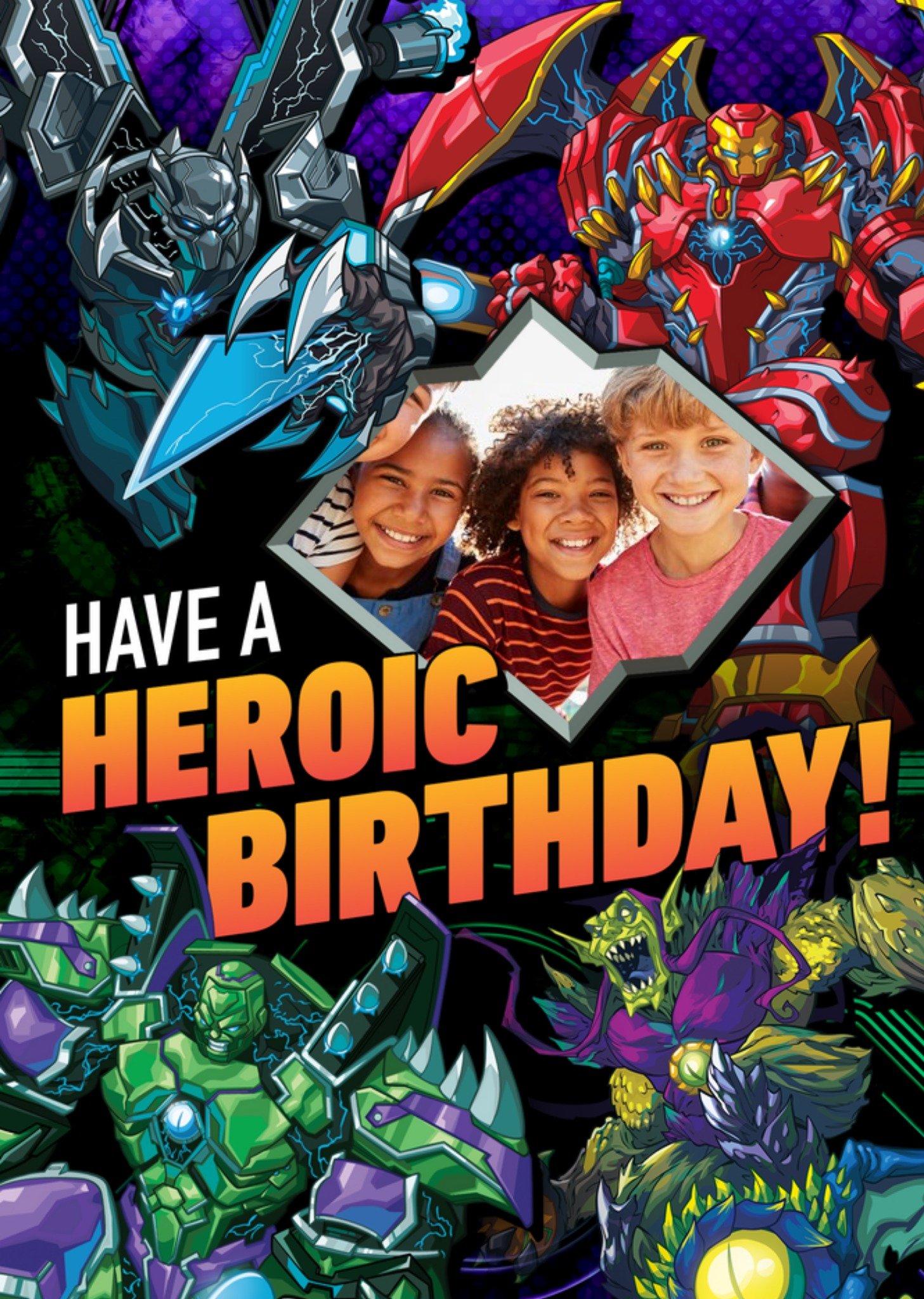 Disney Marvel Comics Monster Hunter Heroic Birthday Photo Upload Card, Large
