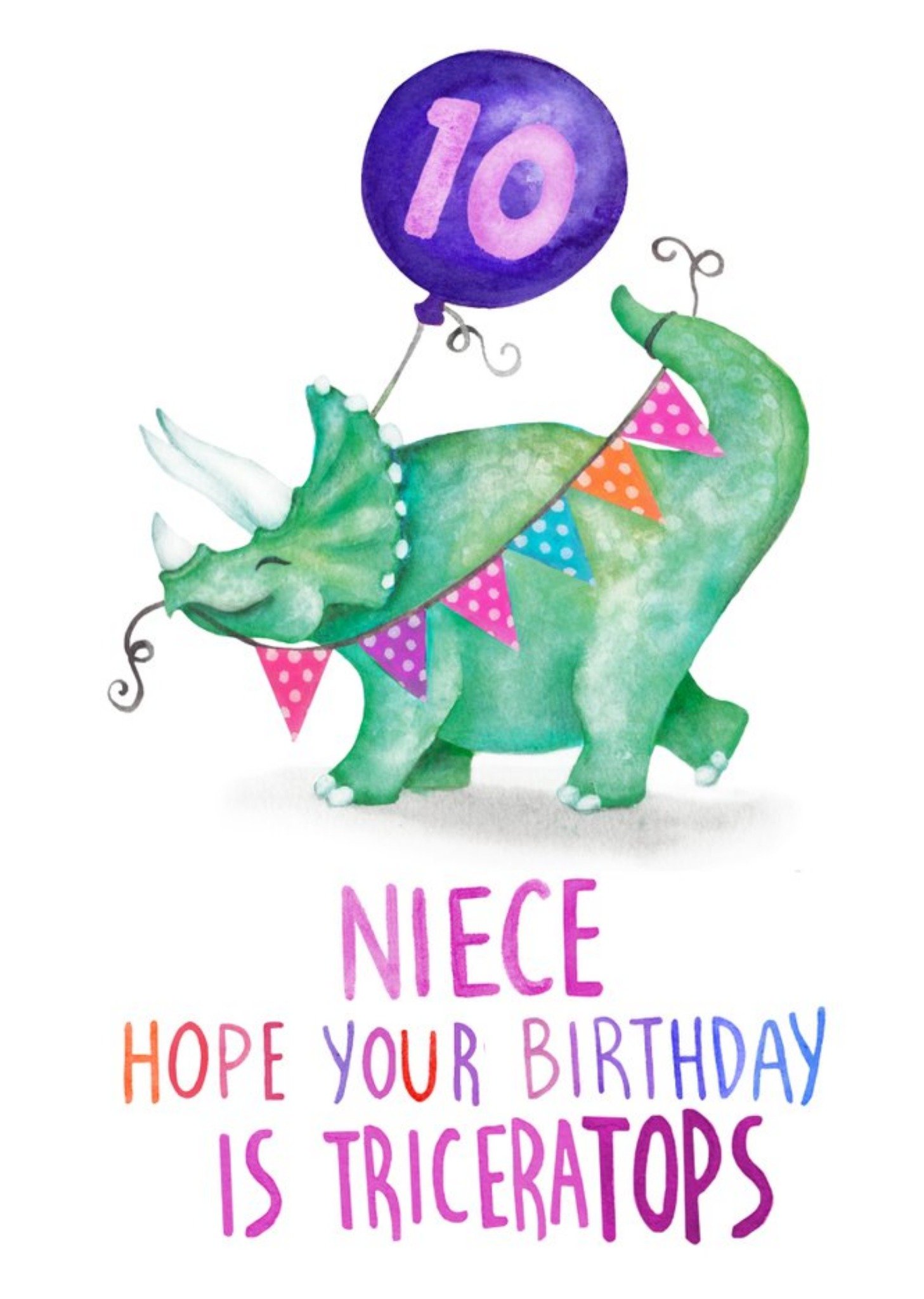 Moonpig Cute Dinosaur Niece Hope Your Birthday Is Triceratops Card, Large