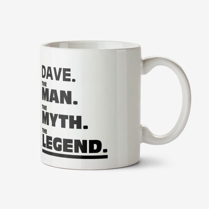 The Man The Myth The Legend Typographic Photo Upload Mug