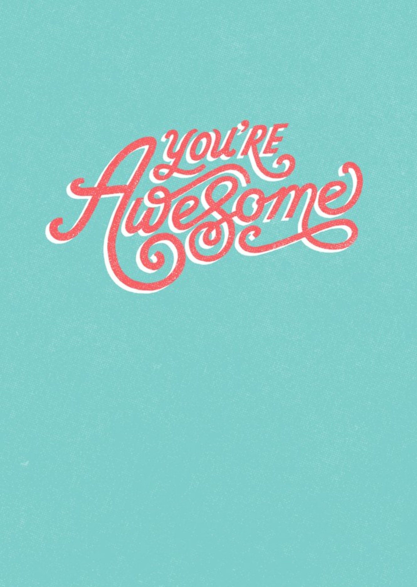 Moonpig You're Awesome Typographic Green Card, Large