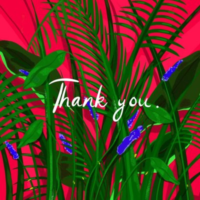 Tasia Plants and Leaves Thank You Card