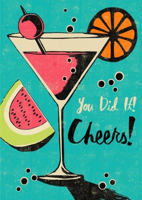 Cocktail You Did It Cheers Congratulations Card